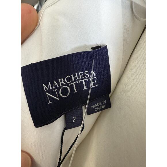 Marchesa Notte Floral Puff Sleeve Fil Coupé Cocktail Dress Size 2 - Picture 11 of 15